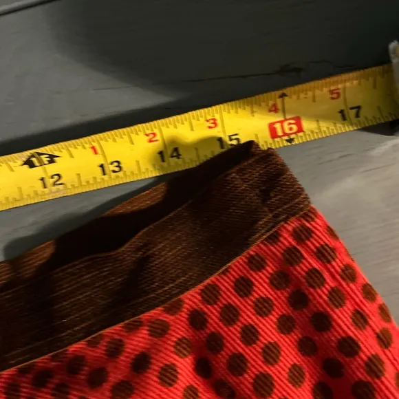 Free People Orange/ Brown Polka Dot Full Skirt, Size 8