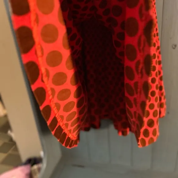Free People Orange/ Brown Polka Dot Full Skirt, Size 8