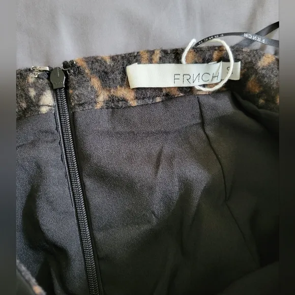 FRNCH | NWOT Hot Black/Tan Leopard Print Pencil Skirt (SIZE S)