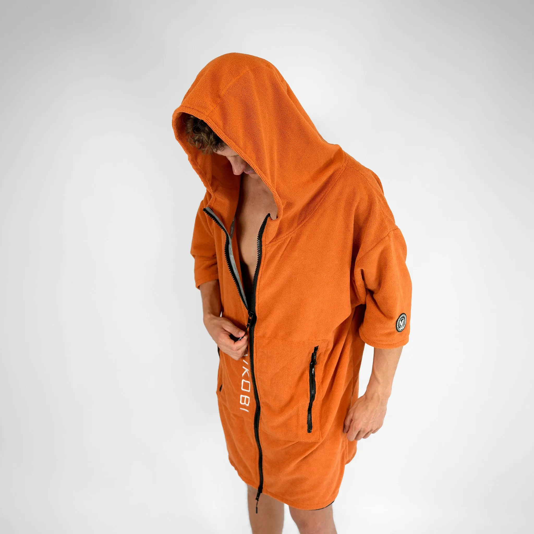Full Zip Hooded Towel - Rust