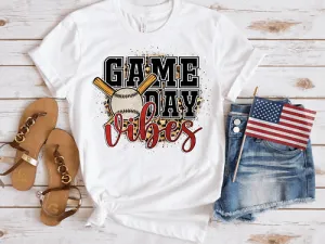 Game Day Vibes Baseball: T-shirt or Crewneck Sweatshirt *choose your color*