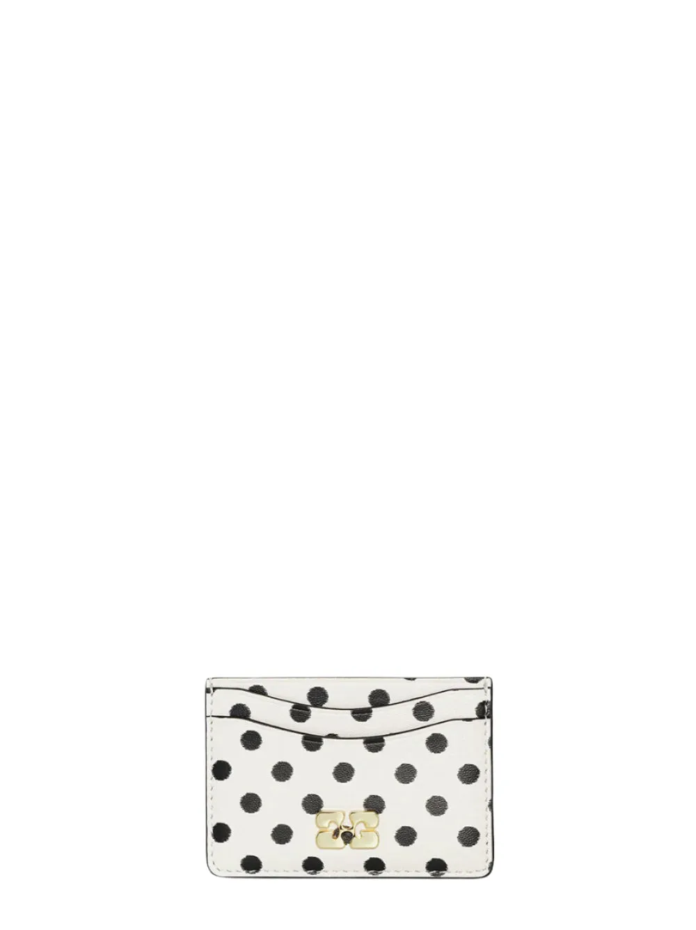 Ganni Bou Card Holder Print Dots in Egret
