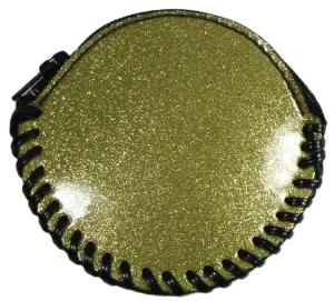 GC03-GO - Round Glitter Coin Purse - Gold