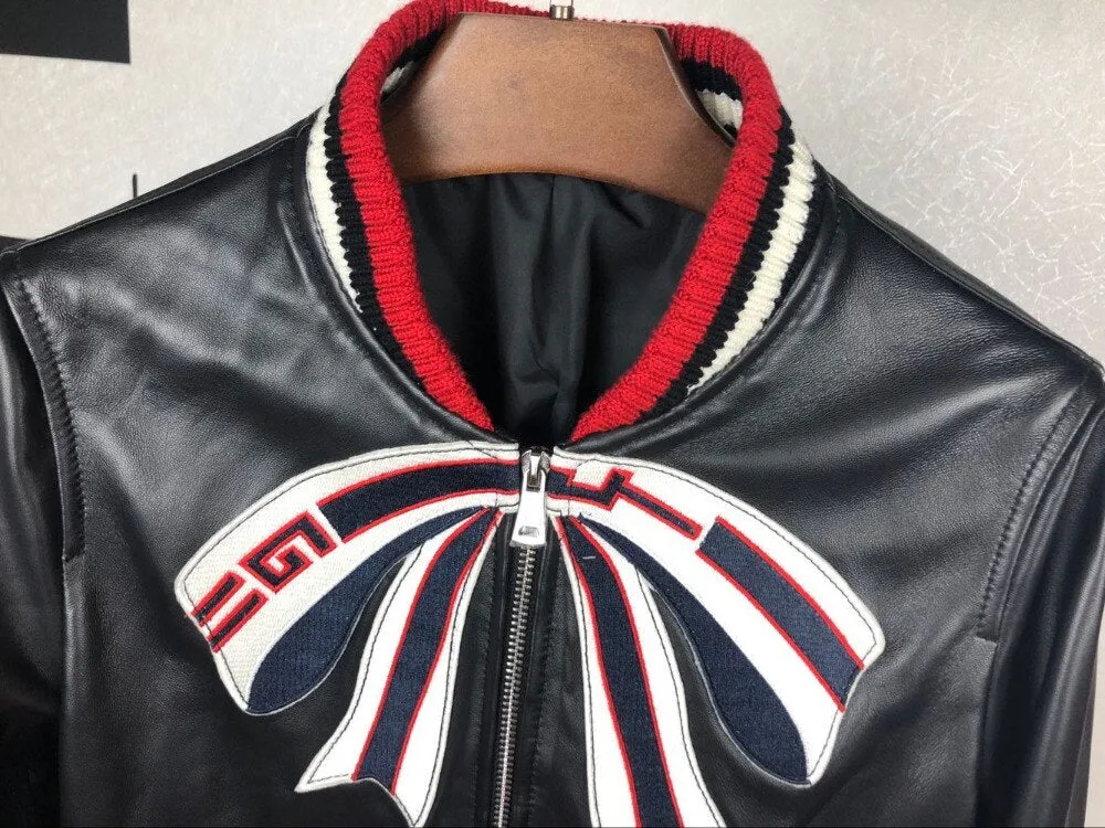 Genuine Sheepskin Leather Baseball Jacket