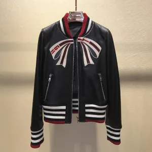 Genuine Sheepskin Leather Baseball Jacket