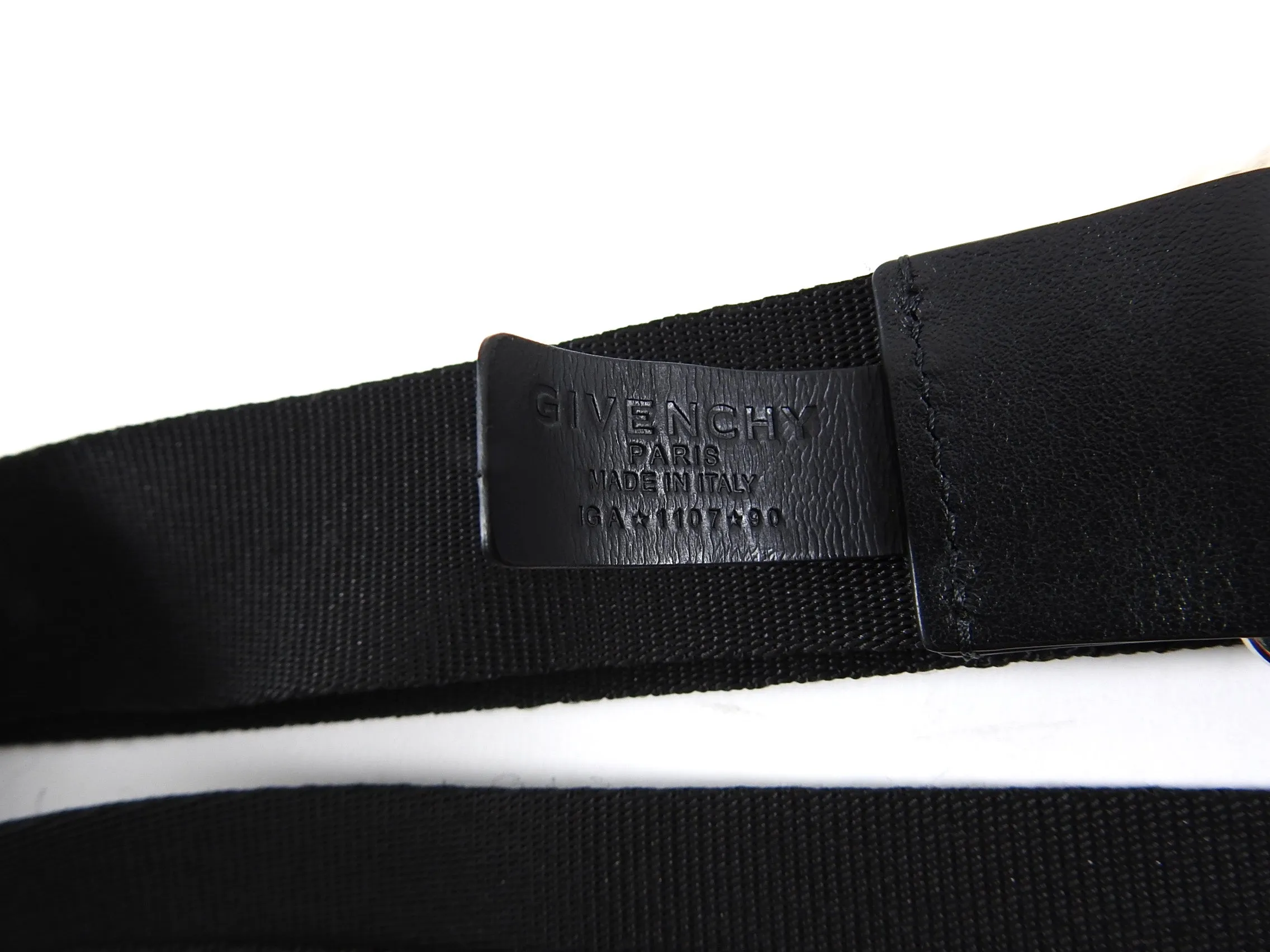 Givenchy Black and Red Canvas Logo Belt