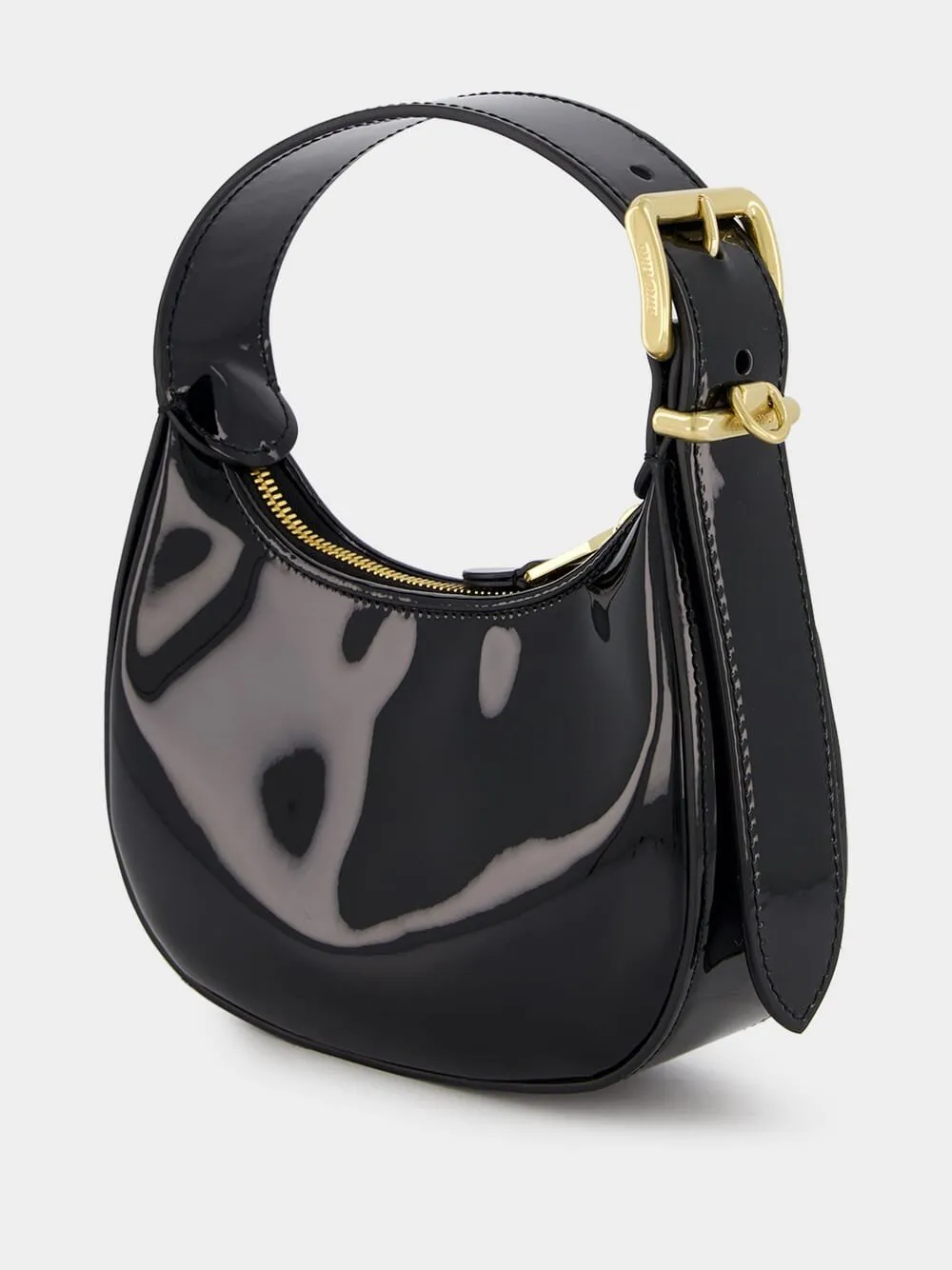 Glossy Black Hobo Bag