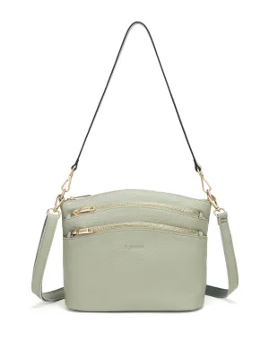 GRACE LEATHER XBODY BAG- E1-0818-D-SAGE- SALE