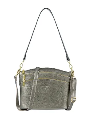GRACE LEATHER XBODY BAG- E1-0818-PEWTER