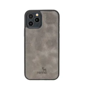 Grau iPhone 12 PRO (6.1") Case Genuine Leather case, handmade leather case Flex Cover
