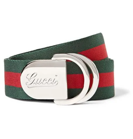 Gucci Web Belt with Gucci Buckle in Green