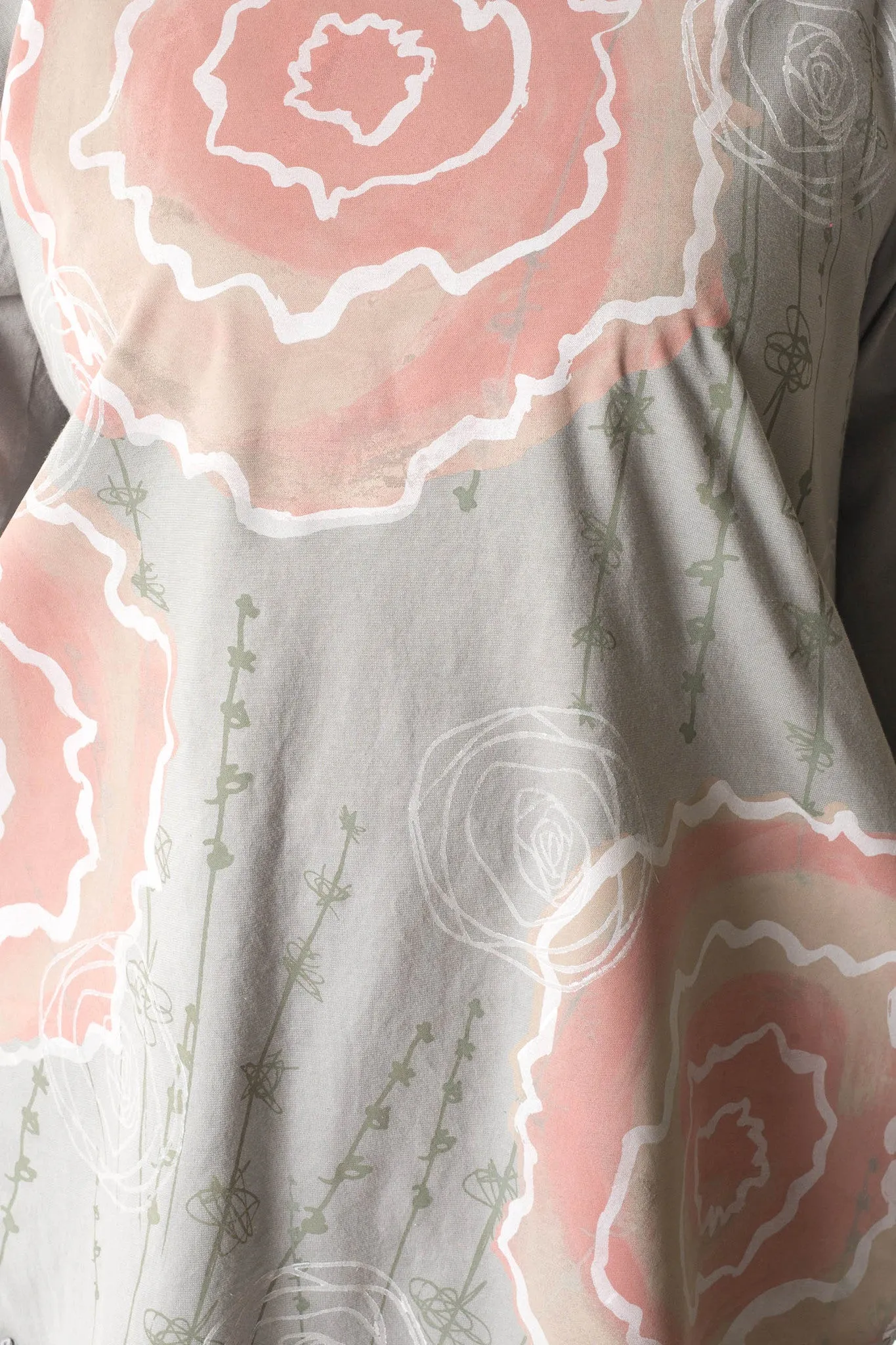 Hand Printed Large Chrysanthemums