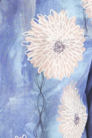 Hand Printed Large Dahlias Arrangement