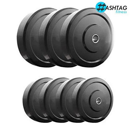 HASHTAG FITNESS Leather 30kg, Gym Equipment's Set (Black)