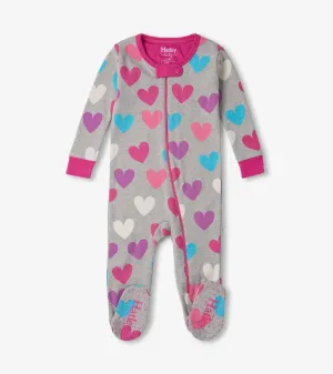 Hatley Fun Hearts Footed Onesie