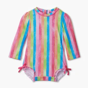 Hatley Rashguard Swimsuit - Rainbow Stripes