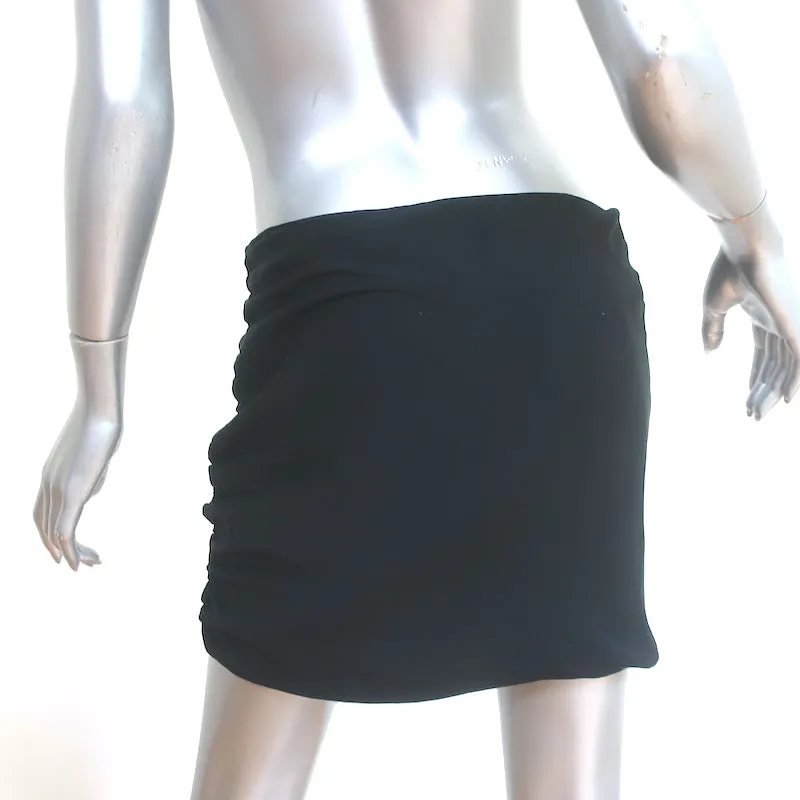 Haute Hippie Draped Mini Skirt Black Silk Size Medium