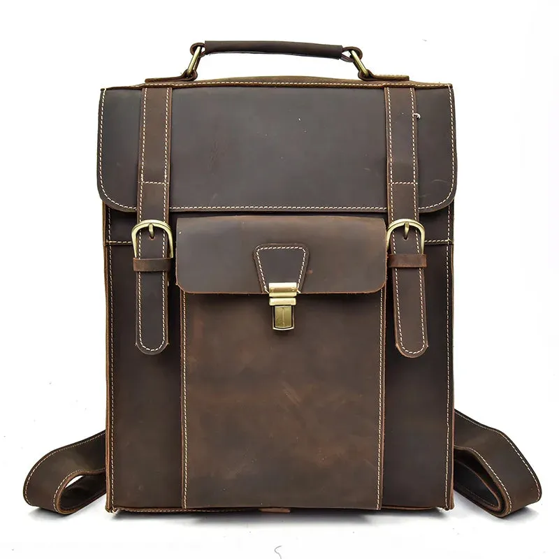 Hawthorne Box Backpack with Laptop Sleeve - Brown/Coffee - 14 inches