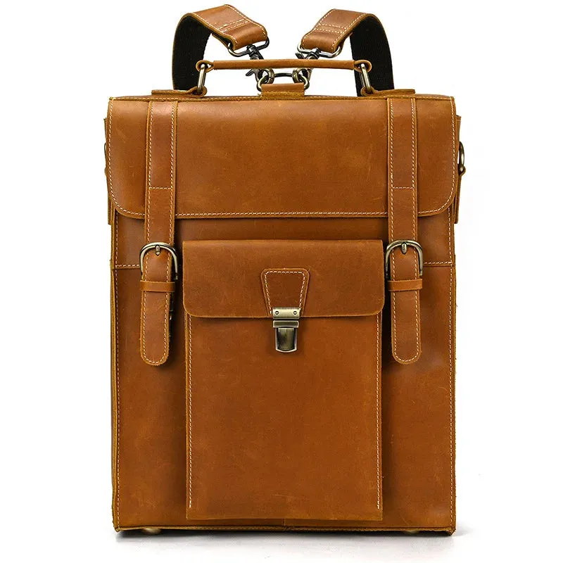Hawthorne Box Backpack with Laptop Sleeve - Brown/Coffee - 14 inches