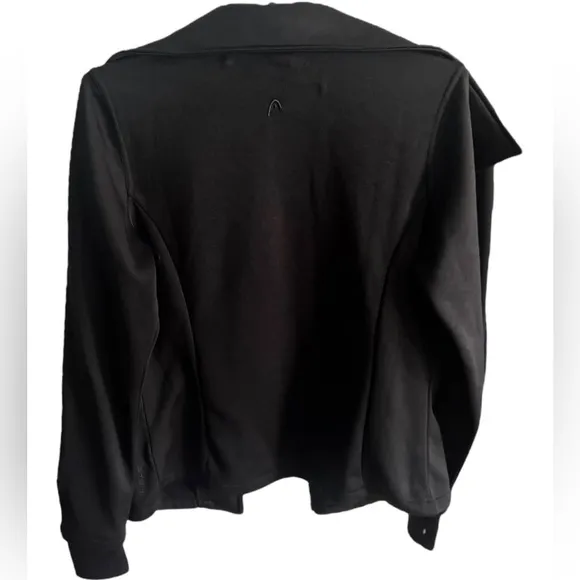 Head Athleisure Moto Black Jacket, Size M Stretch Thumbholes, Versatile Style