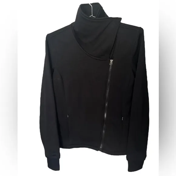 Head Athleisure Moto Black Jacket, Size M Stretch Thumbholes, Versatile Style