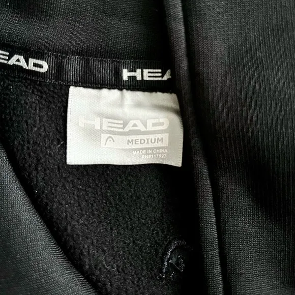 Head Athleisure Moto Black Jacket, Size M Stretch Thumbholes, Versatile Style