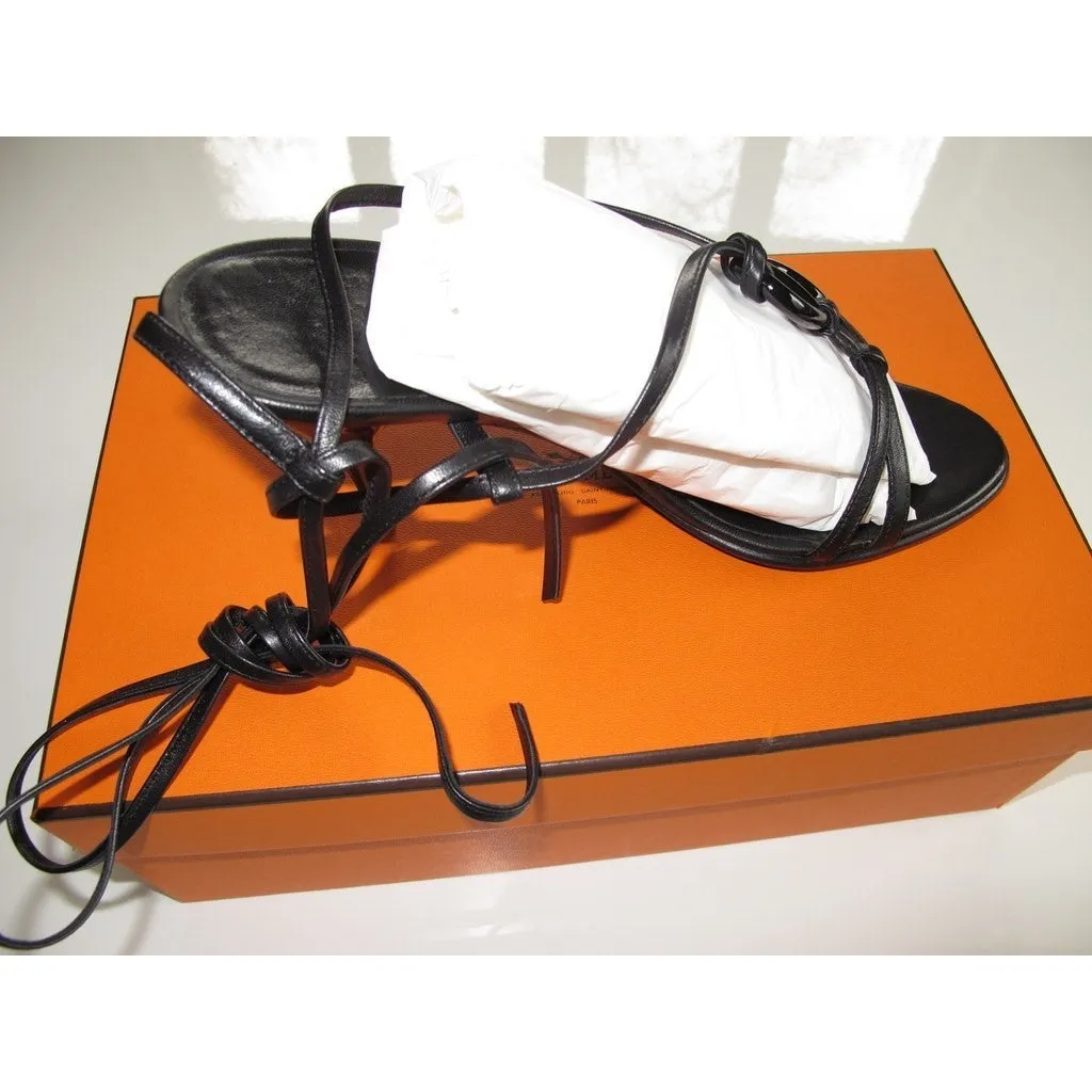 Hermes Black/Black Kymera Sandals Women Shoes Sz38, BNIB!