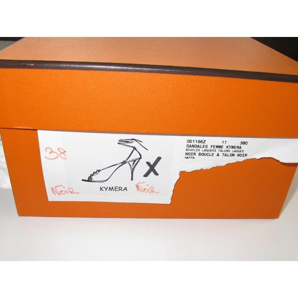 Hermes Black/Black Kymera Sandals Women Shoes Sz38, BNIB!