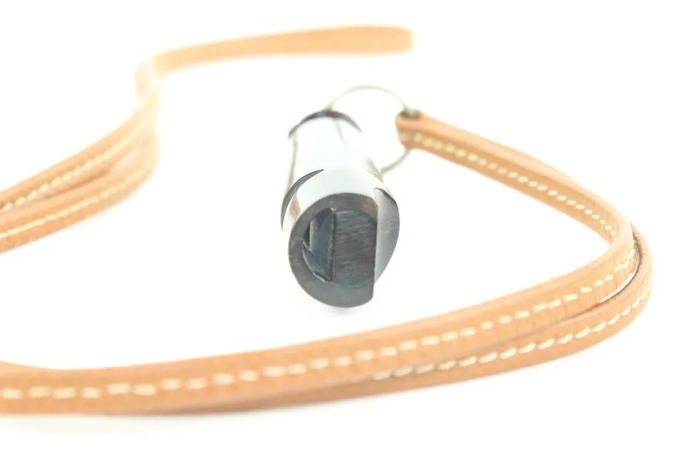 Hermès Black x Brown Wooden Dog Whistle 280her217