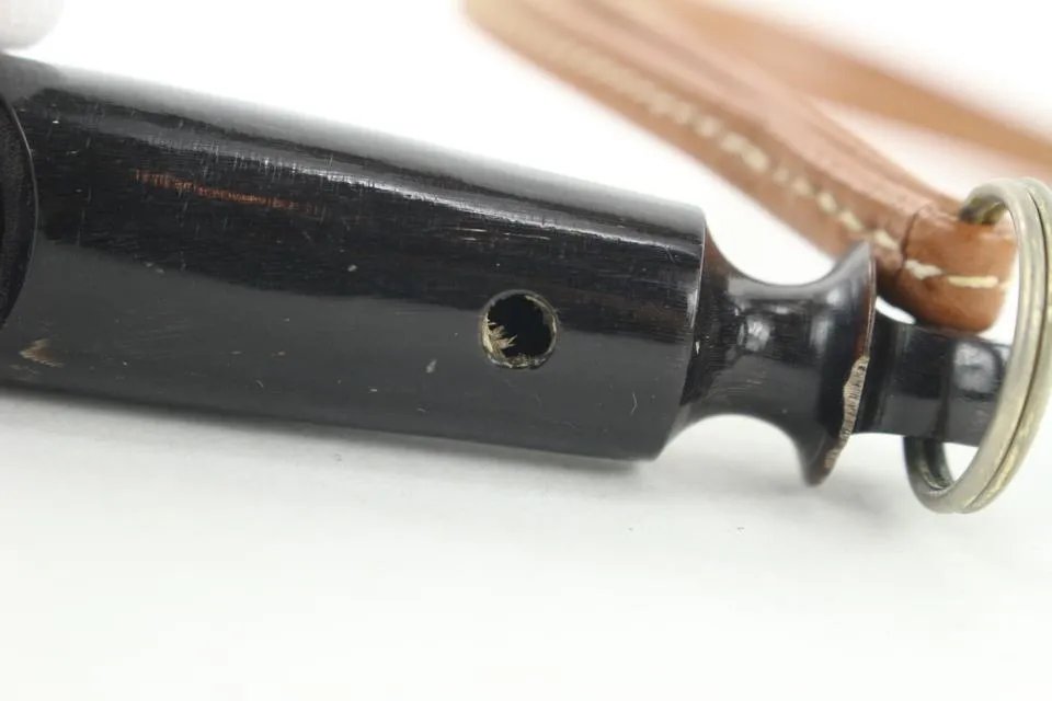 Hermès Black x Brown Wooden Dog Whistle 280her217