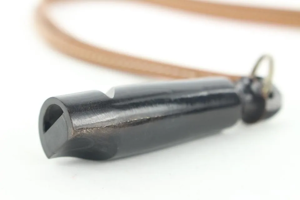 Hermès Black x Brown Wooden Dog Whistle 280her217