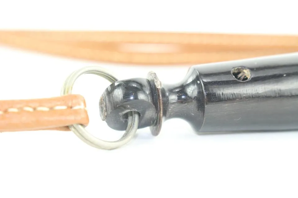 Hermès Black x Brown Wooden Dog Whistle 280her217