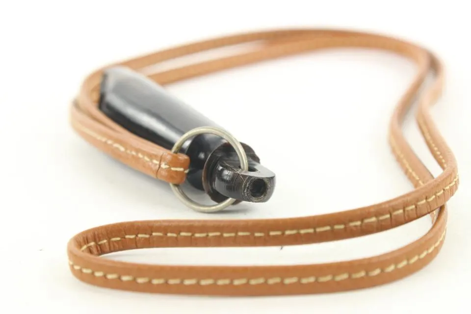 Hermès Black x Brown Wooden Dog Whistle 280her217
