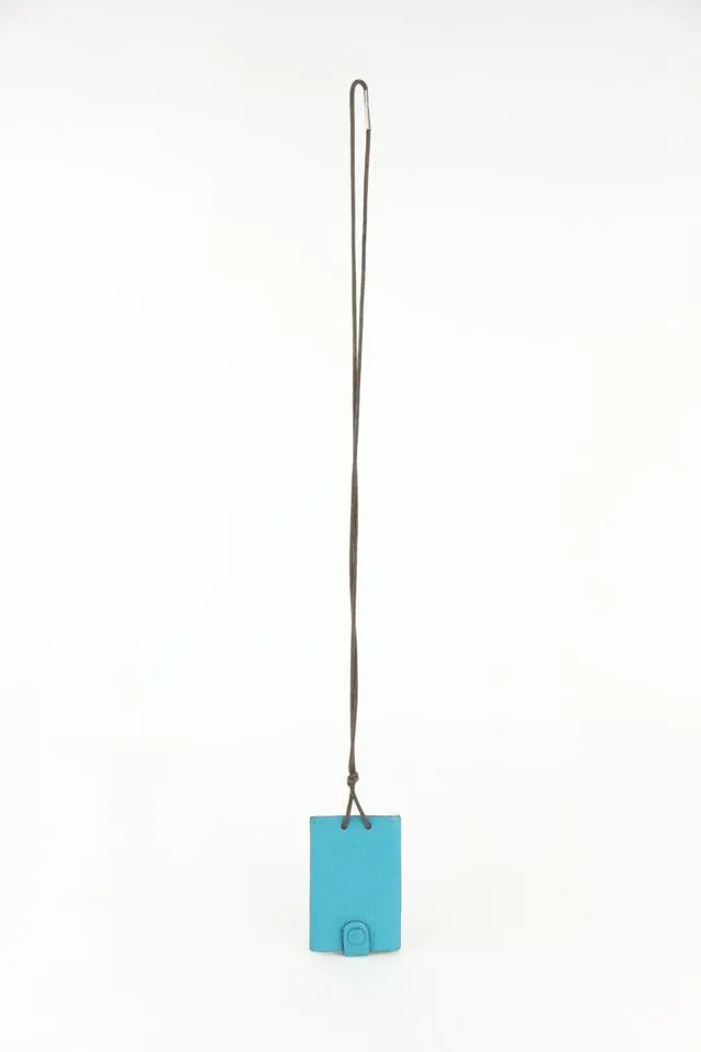 Hermès Blue Chevre Mini Note Cards with  925 Silver Pencil 1012h27