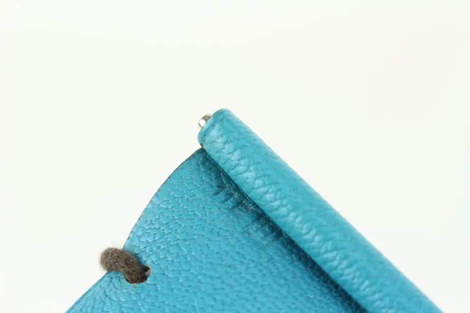 Hermès Blue Chevre Mini Note Cards with  925 Silver Pencil 1012h27