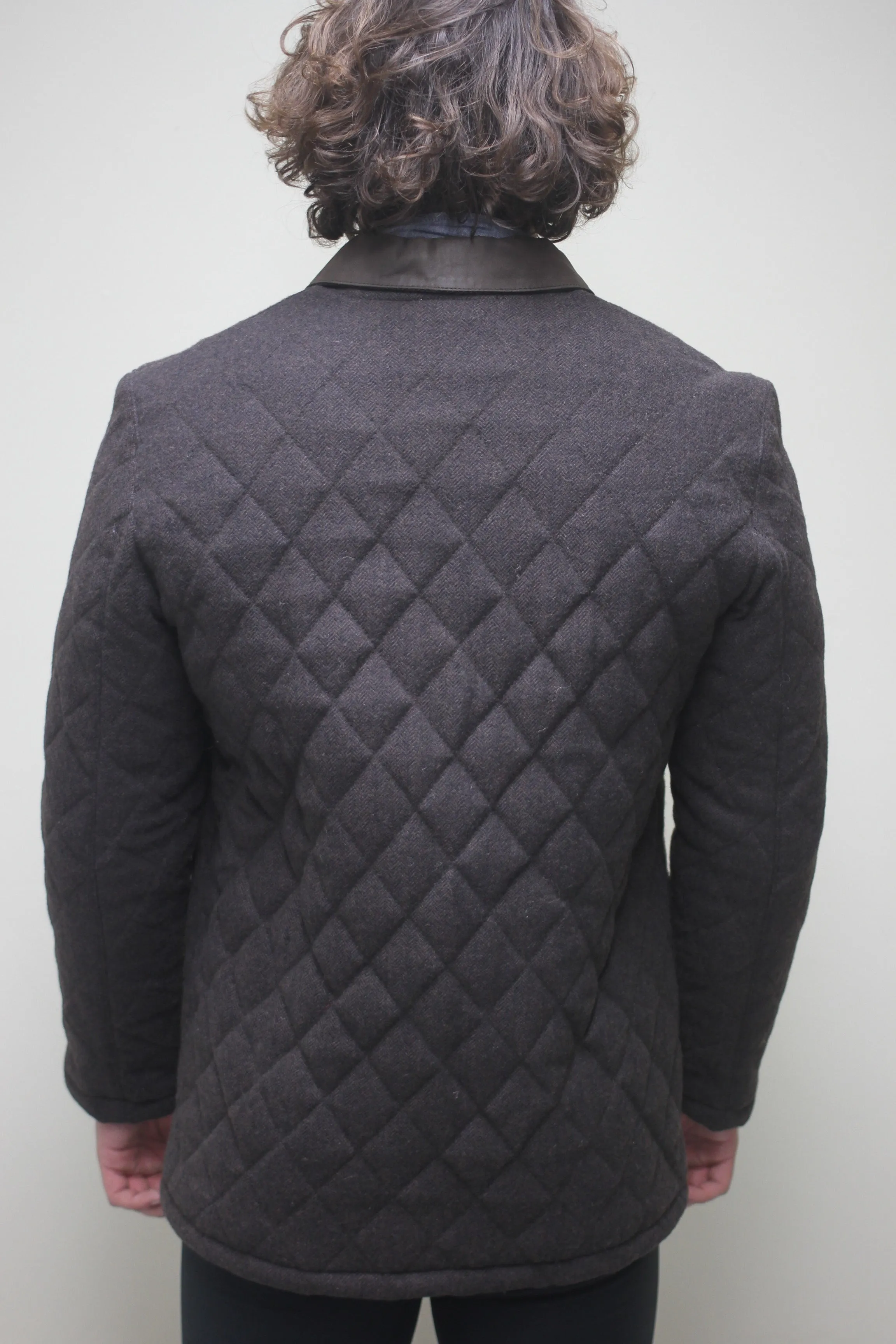 Herringbone Wool Car Coat