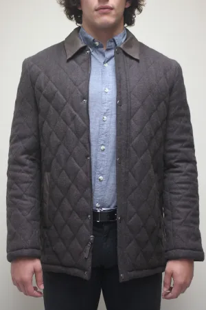Herringbone Wool Car Coat