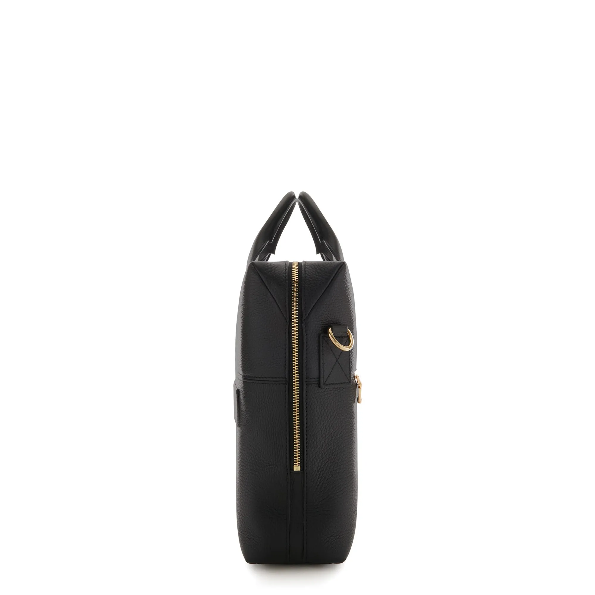 Honoré Anique black calfskin leather handbag with 16.4 inch laptop compartment