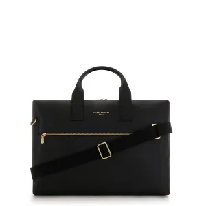 Honoré Anique black calfskin leather handbag with 16.4 inch laptop compartment