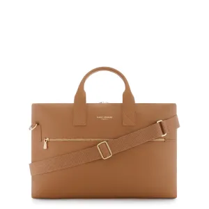 Honoré Anique camel calfskin leather handbag with 16.4 inch laptop compartment