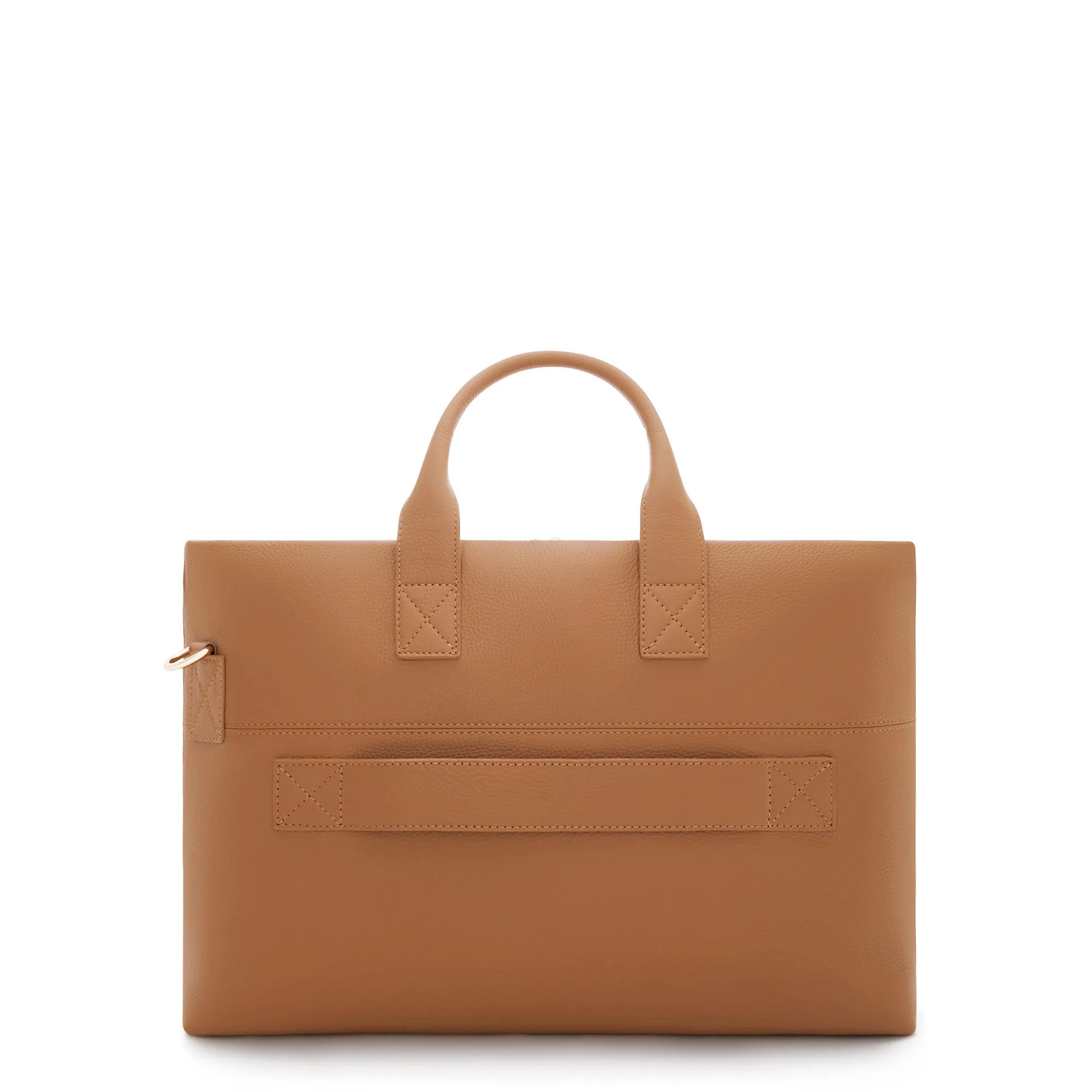 Honoré Anique camel calfskin leather handbag with 16.4 inch laptop compartment