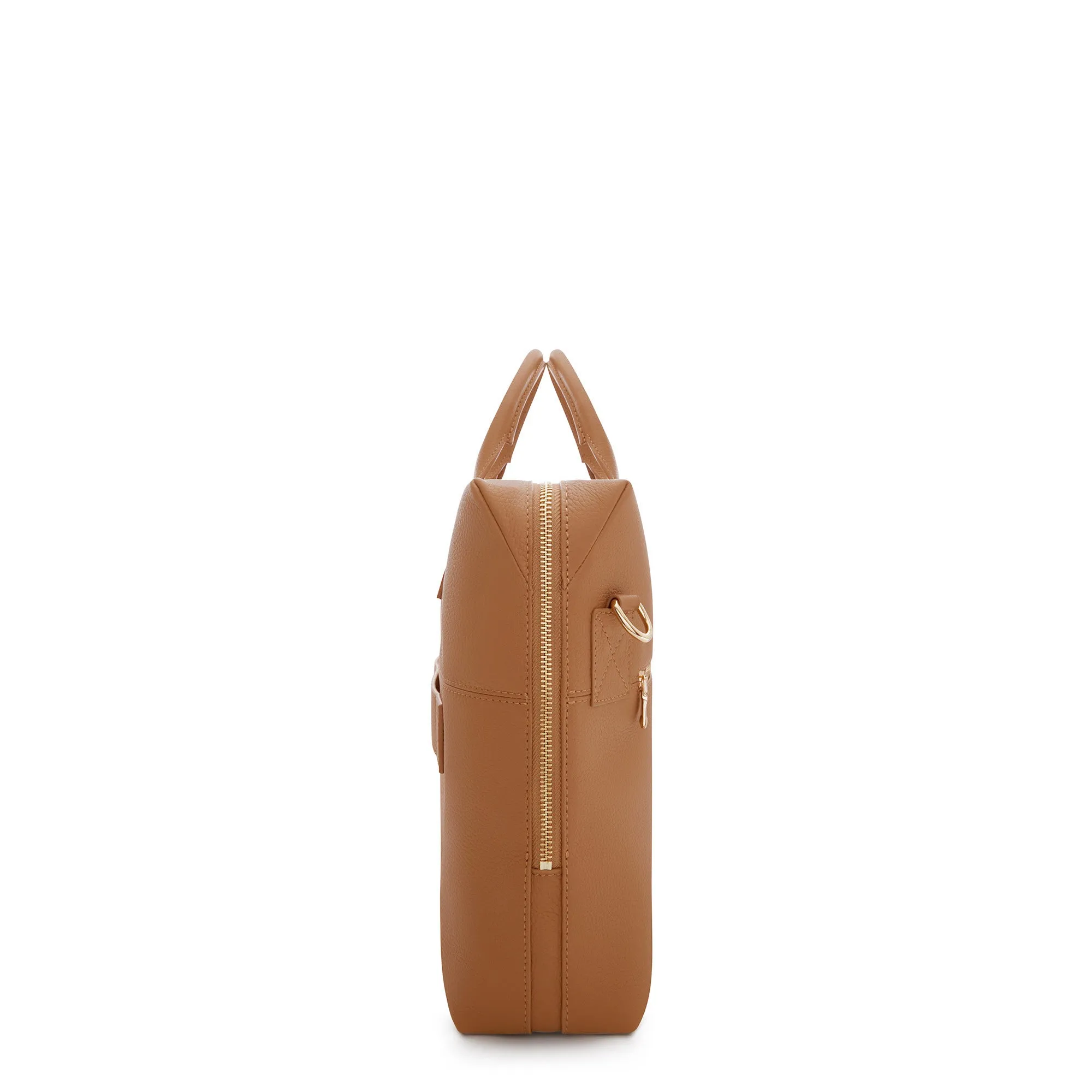 Honoré Anique camel calfskin leather handbag with 16.4 inch laptop compartment