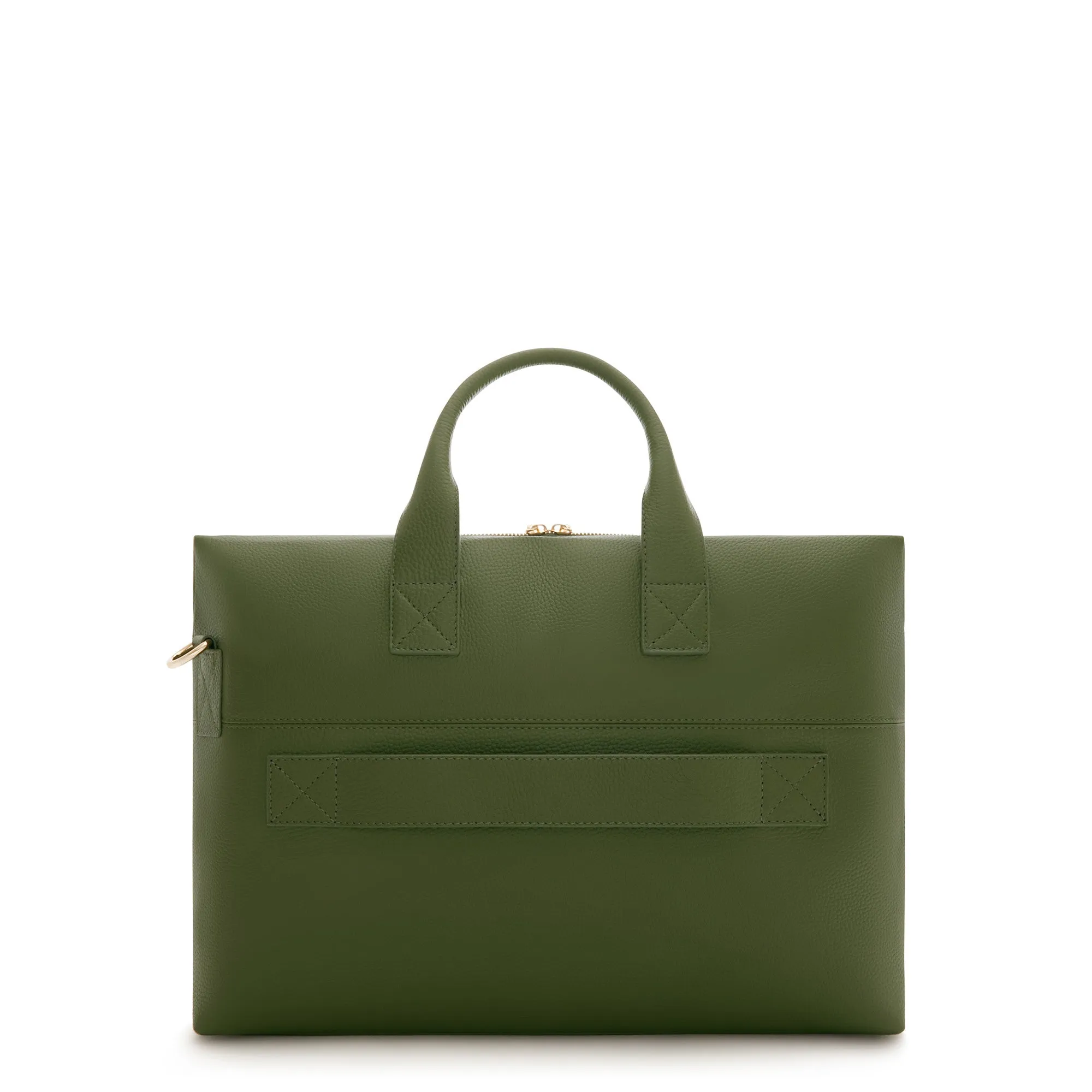 Honoré Anique green calfskin leather handbag with 16.4 inch laptop compartment