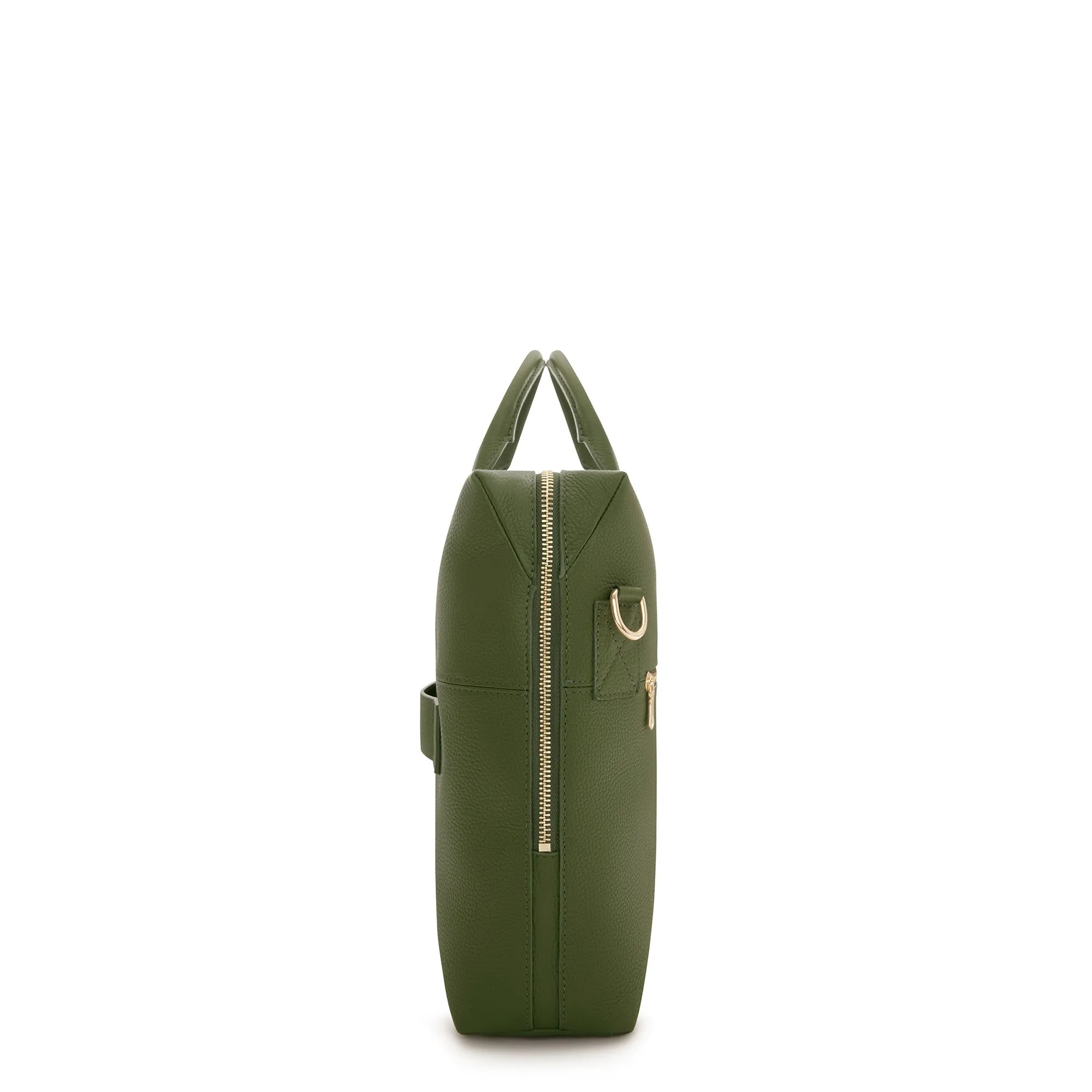 Honoré Anique green calfskin leather handbag with 16.4 inch laptop compartment