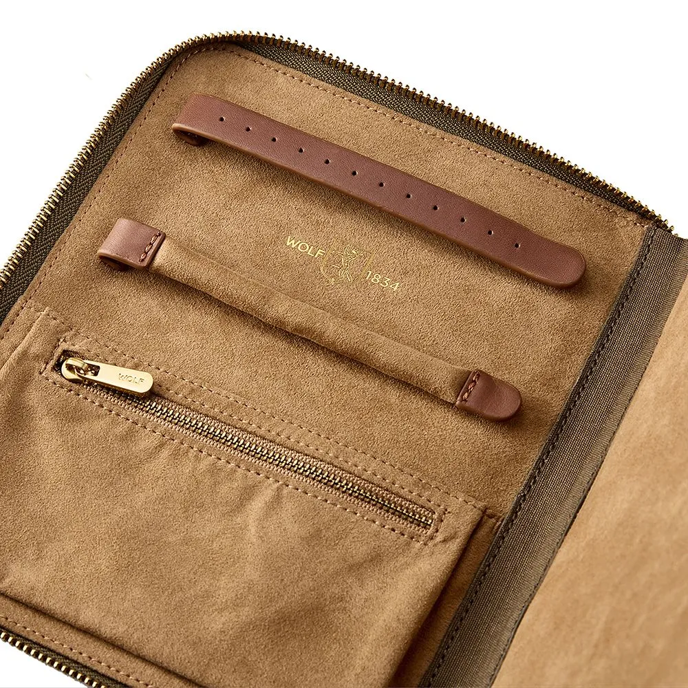 Ida Travel Zip Portfolio Khaki