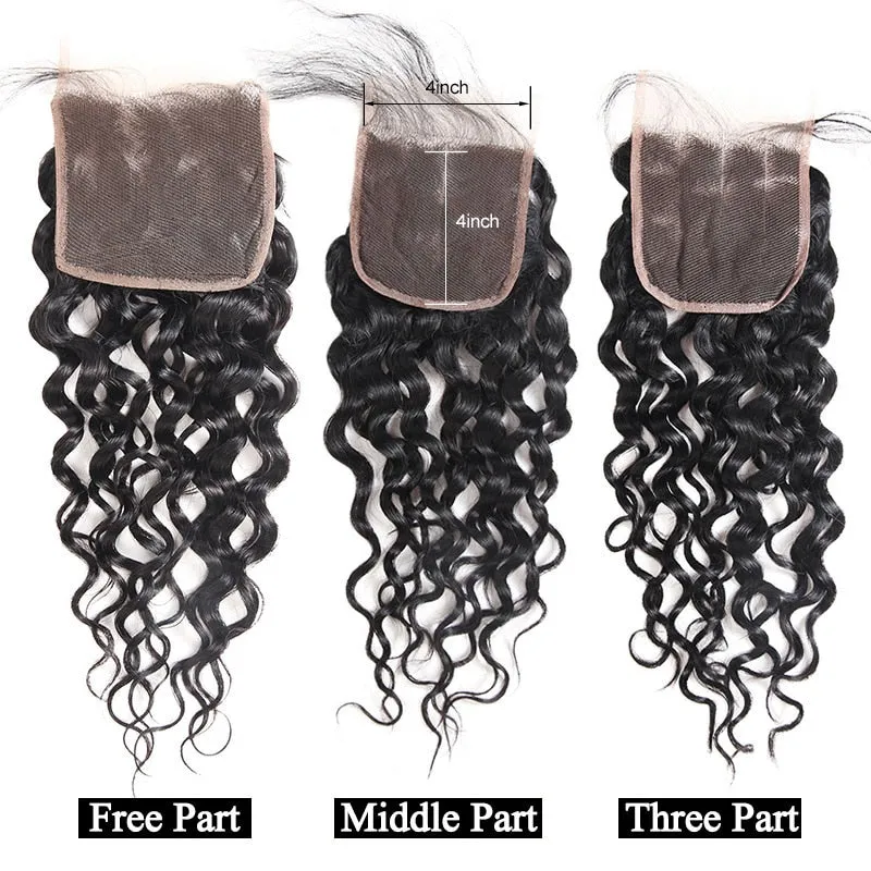 Indian Water Wave 4"x4" Lace Closure
