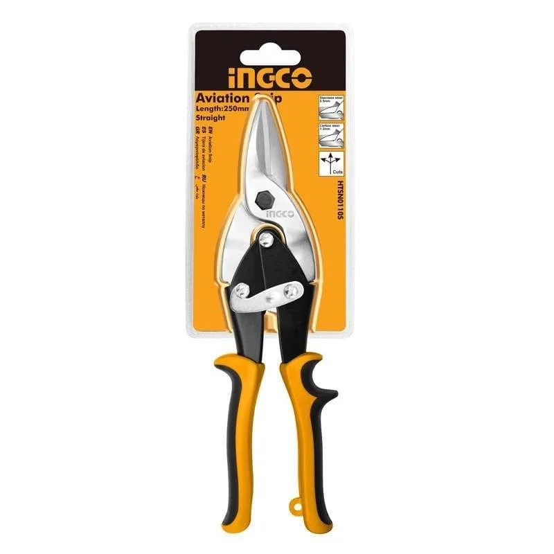 Ingco 10" Straight Aviation Snip with Soft Grip Handle – HTSN0110S