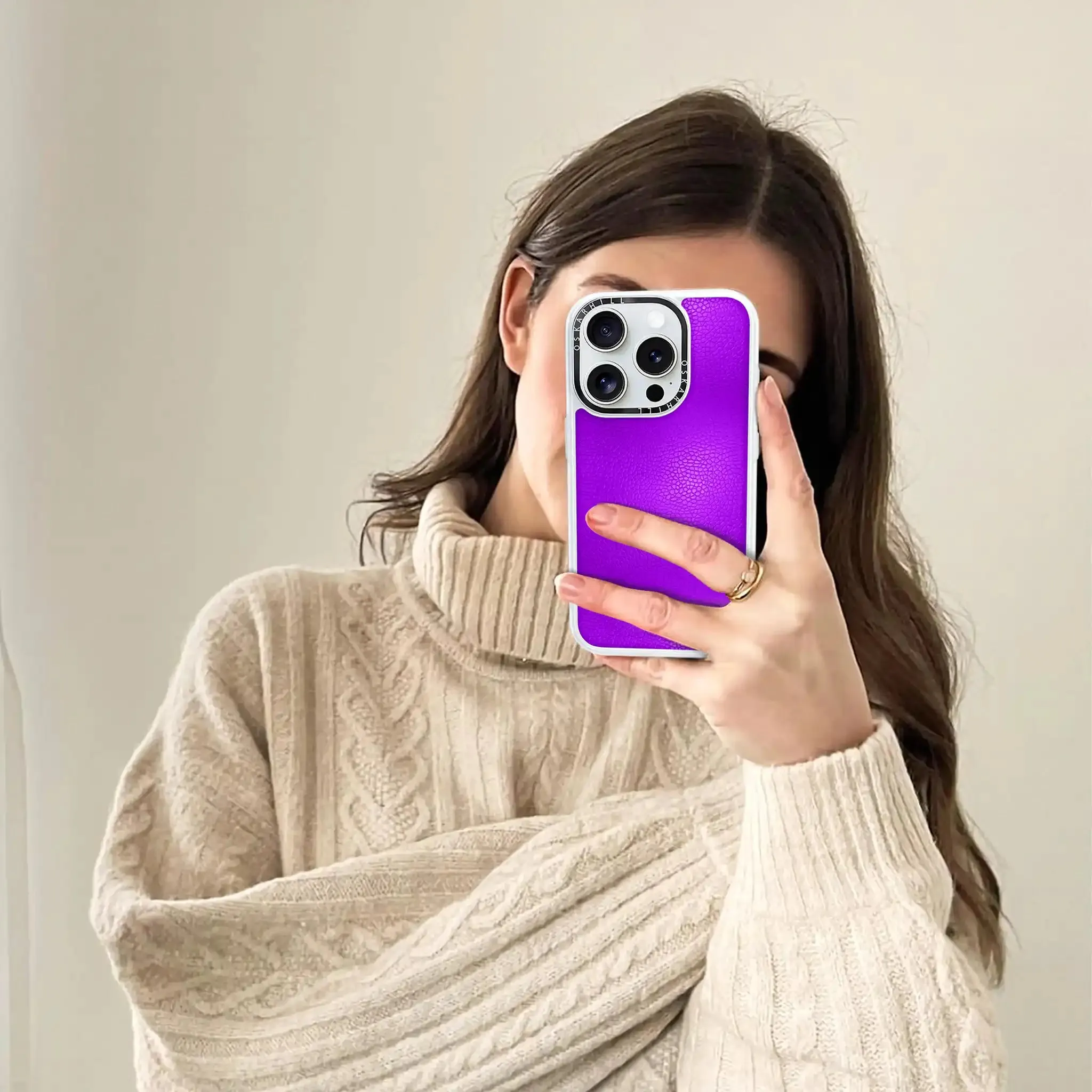 iPhone 13 Pro Max Case Classic Leather — Dark Violet