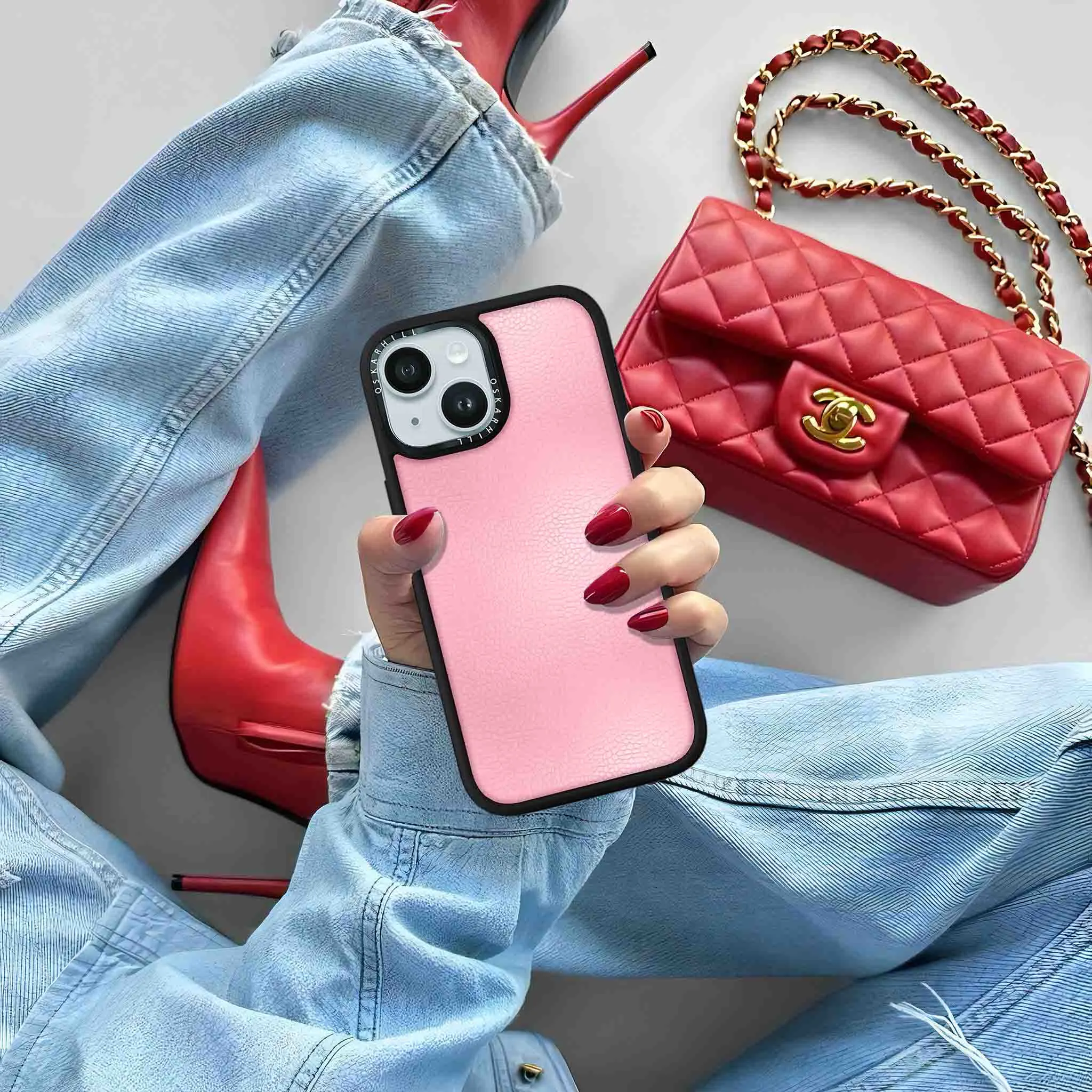iPhone 15 Case Elite Leather — Baby Pink