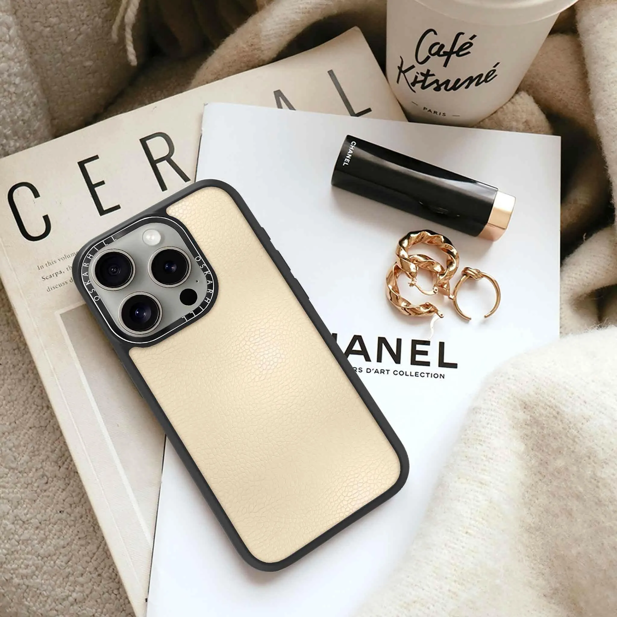 iPhone 15 Pro Max Case Elite Leather — Almond